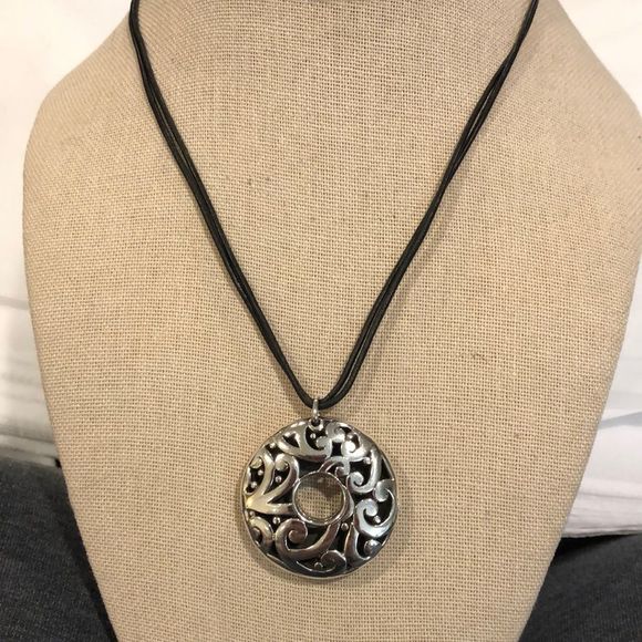 BARSE Sterling Silver Round Filigree Scroll Cutout Double Cord w Extension NWOT - Picture 11 of 16